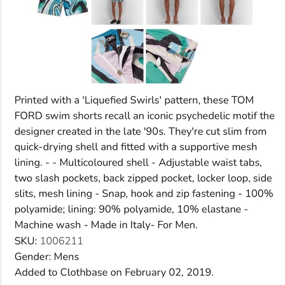 Tom Ford Psychedelic Design Men's Swim Trunks Size 52/XL - Picture 14 of 15